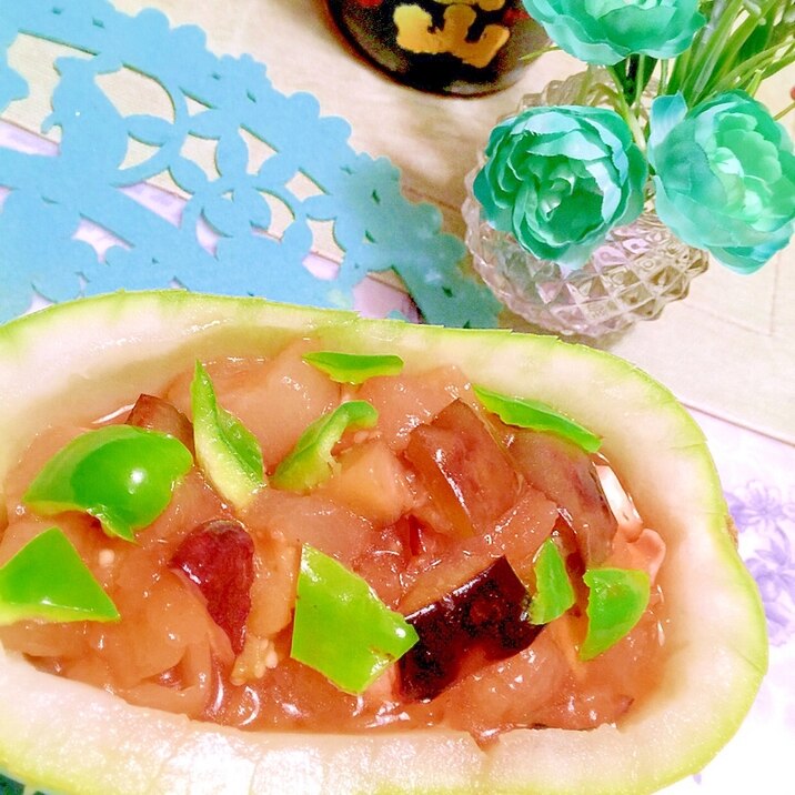 冬瓜と賀茂茄子の海老だしあんかけ